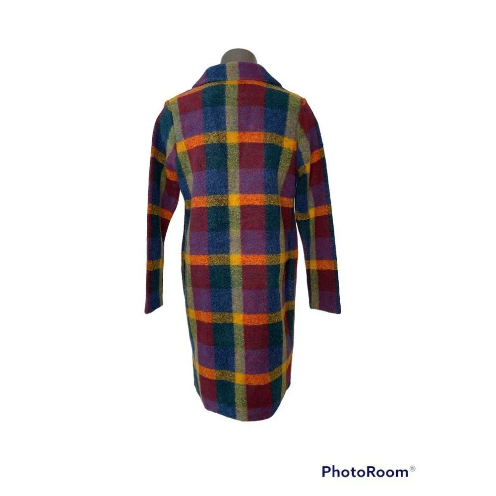 *SOLD* Rachel Zoe Women’s Plaid Coat Multicolor Size Small NWT. Wool long winter - Picture 5 of 7